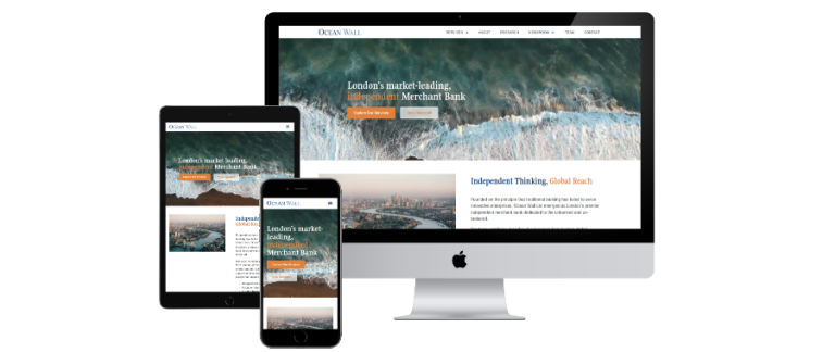 Ocean Wall website mockup